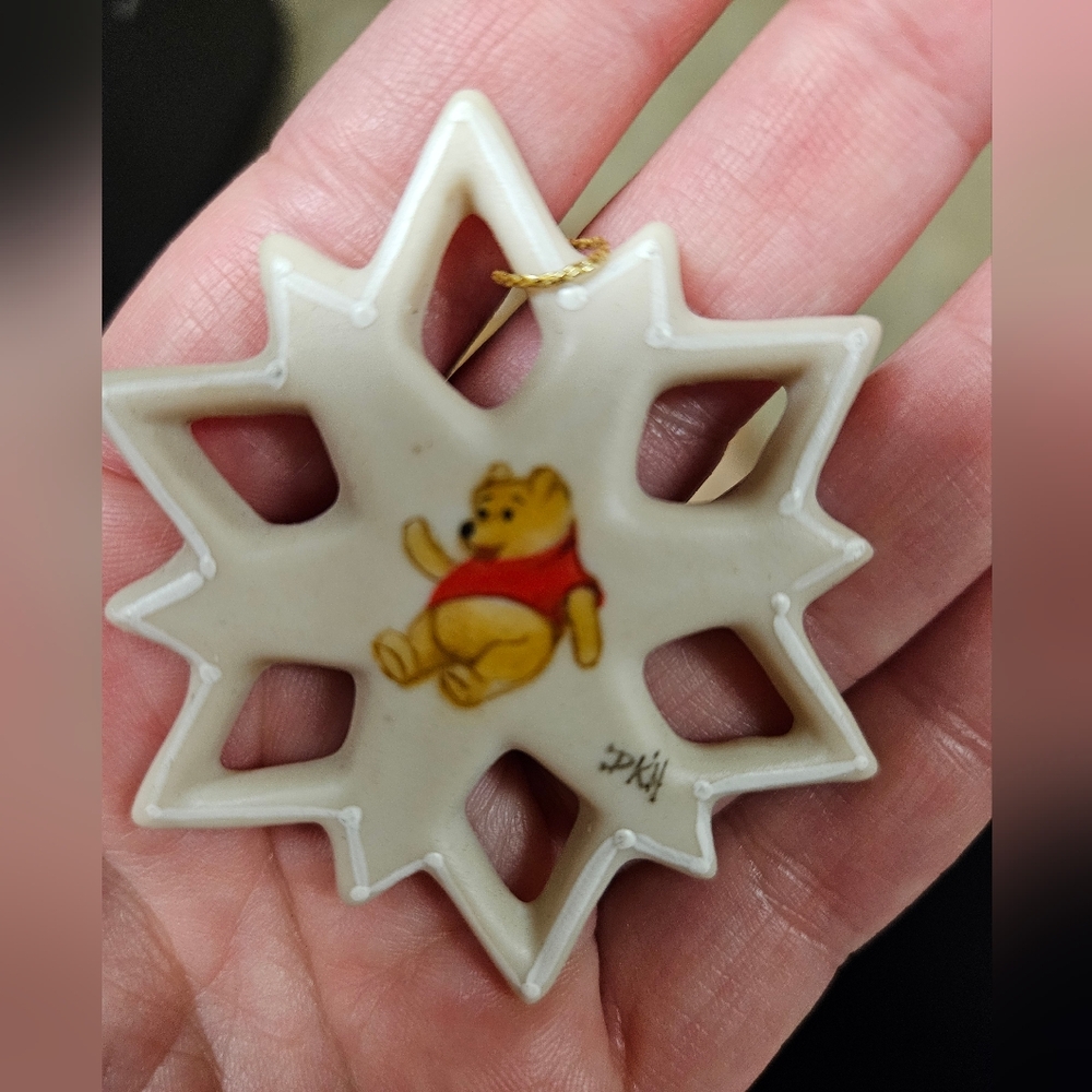 Winnie the Pooh Star Or Snowflake Ornament Hand Painted